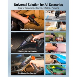 SEALIGHT Car Vacuum Portable Cordless, 21000PA High Power Suction & Blower, Wireless Handheld Vacuum Cleaner for Car, Home, Office, Pet
