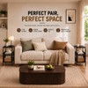 Small Side Table, Narrow End Table with 3-Tier Storage, Coffee