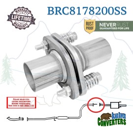 Bear River Converters 1 7/8" 1.875" x 2" Exhaust Muffler Flange Pipe Repair Spherical Joint for Toyota