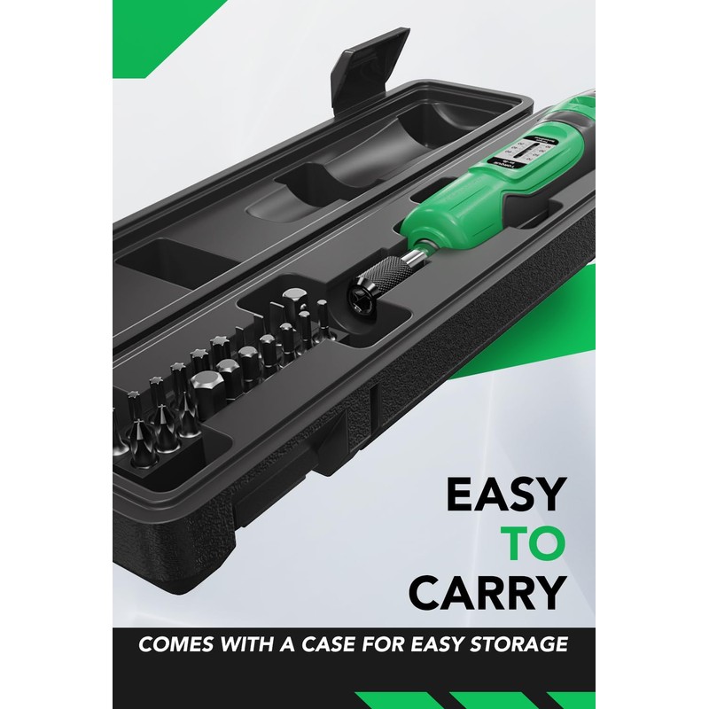 LLAVETOR Torque Screwdriver, 1/4" Drive Screwdriver Torque Wrench 10-70 Inch