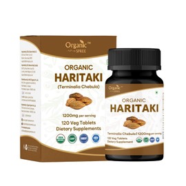 ORGANIC SPREE Haritaki 120 Tablets | Terminalia Chebula (Haritaki) | USDA Organic Certified | Improves Digestion and Detoxification* | Dietary Supplement 120tab - Pack of 3
