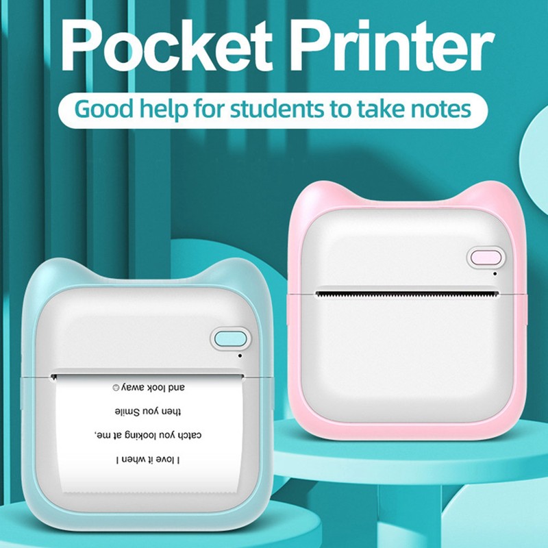 Portable Mini Printer Wireless BT Thermal Printer Easy Operation Compatible