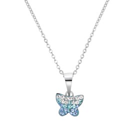 Amor Necklace with Pendant 925 Sterling Silver Girls Children Sets 35 + 3 cm Silver Comes in Jewellery Gift Box, Sterling Silver, Crystal