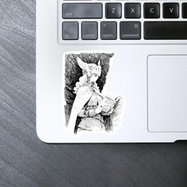 Medium 100mm 'Reading Valkyrie Knight' Permanent Sticker Decal for Cars/Windows/Bins/Walls etc (DW00107193)