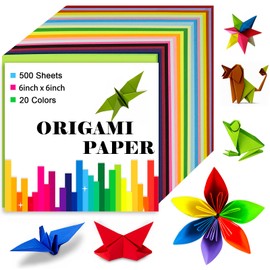 Origami Paper Double Sided Color 500 Sheets,6x6 inch Origami Paper 20 Colors,Origami Paper kit for kids Ages 5-8 8-12,Colored Paper Kit Gifts for Beginners (Colorful-500)