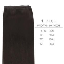 WENNALIFE Weft Extensions Real Hair 55 cm 110 g Natural Black Wefts Real Hair for Sewing Real Hair Extensions Weft Real Hair Weft Hair Extensions Real Hair Sew-In Hair Extensions