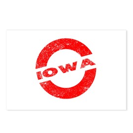CafePress Rubber Ink Stamp Iowa Postcards (Package of 8), 6"x4" Printed Note Card