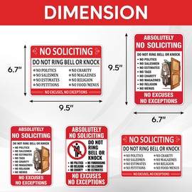 Pack 3 Pcs No Soliciting Sign Sticker for Front Door House Doorbells Window Car Warning Security Signs Outdoor Indoor Bumper Stickers Vinyl Weatherproof Decals Home Accessories