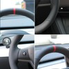 MEWANT Hand Stitched Smooth Perforated Faux Leather Steering Wheel Cover
