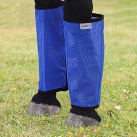 CareMaster Fine Mesh Fly Boots Loose Fitting & Non-Slip Horse Fly Leggings No More Horsefly Nuisance Greatly Reduce Stomping Breathable with Natural Air Flow (Set of 4) Blue Large