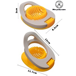 Starchef Stainless Steel Preserved Egg Ham Banana Cutter Slicer, Slice Boiled Eggs Preserved Eggs Hams Bananas Effectively（Yellow）