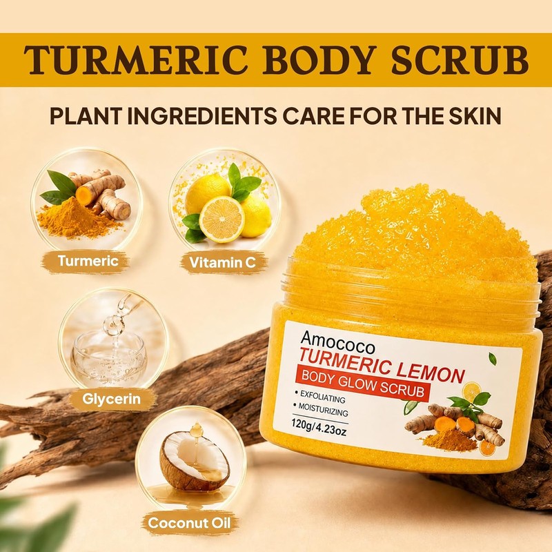 Exfoliante Corporal de Cúrcuma y Limón: Limpieza Profunda, Desintoxicación de