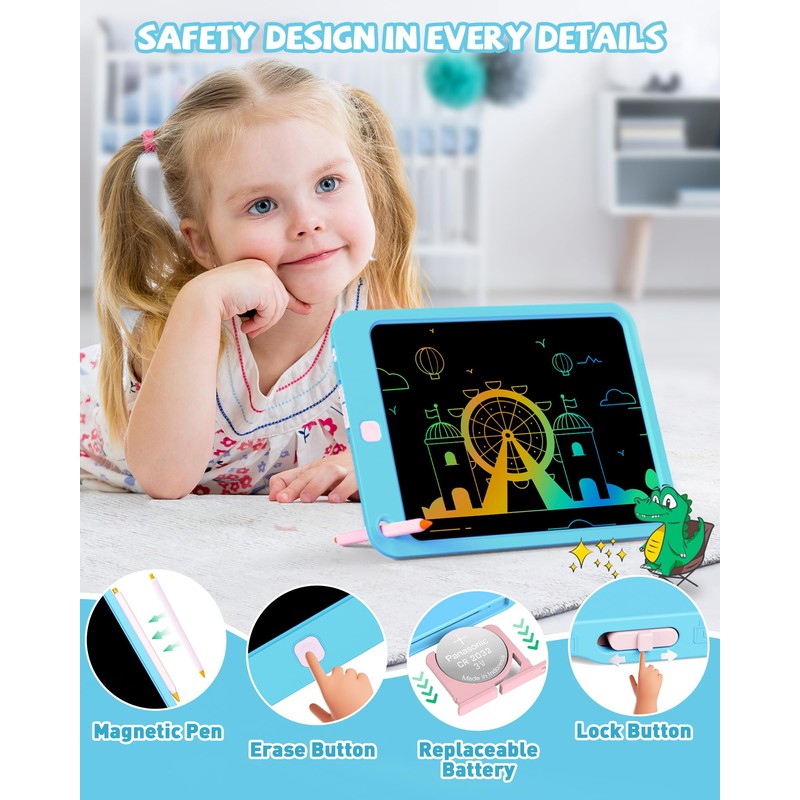 KOKODI LCD Writing Tablet for Kids, 10 Inch Colorful Drawing