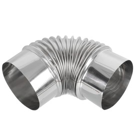 Zerodeko Elbow Stove Pipe Stainless Steel 90 Degree Chimney Extension Exchange Flue Adapter Tube for Outdoor Camping Wood Stove Mantel Fireplace 12cm