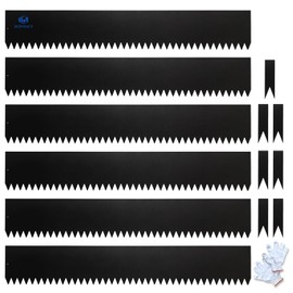 BLENNACY Metal Landscape Edging 6 Pack 40" L x 6" H,Galvanized Bendable Metal Garden Edging,Hammer- in Steel Landscape Edging with a Pair of Gloves and 7 Clips,Black (20 FT Total)