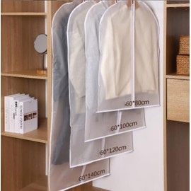 Dust-Proof Clothes Cover Bag Clear Garment Bag Breathable Coat Protector Garment Covers Bags for Closet Storage and Travel (Zipper 60×80cm)