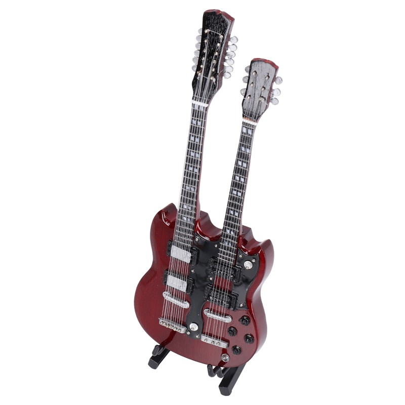 Wooden Miniature Guitar Elegant Mini Electric Guitar Musical Instrument Model