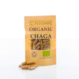 Organic Chaga Mushroom Vegan HPMC Capsules Betulin Wellness Supplements 600mg Vegan Halal Kosher (90 Capsules)