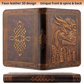 TIANREN Card Binder 9 Pocket, 3D PU Leather Album with Zipper, 360 Side Loading Pockets for TCG, MTG, Lorcana, Other Collectible Cards, Trading Card Game Protective Folder Album (Reddish Brown)