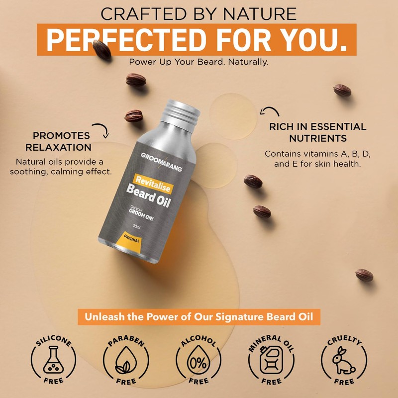 Groomarang Revitalise Beard Oil - Moisturiser & Conditioner For Soft