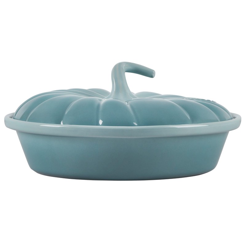 Le Creuset Stoneware Figural Pumpkin Baker with Lid, 9", Sea