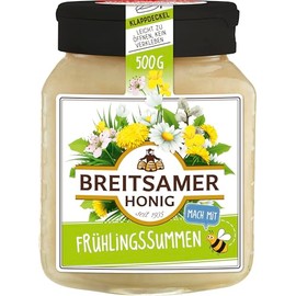 Breitsamer Honey Spring Sums 500 g Creamy - Floral Mild with Fine Sweetness - From the First Honey Harvest of the Year (1 x 500 g)