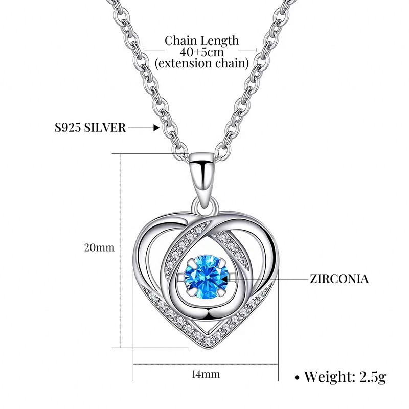 IDOKAWA Collar con colgante para mujer, Zirconia cúbica, Circón