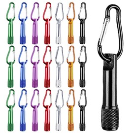 Mini LED Torch, Pack of 21 Mini Torch Key Chain, Coloured Aluminium Keyring Torch, LED Key Pendant Torch, Torch for Outdoor, Camping, Cycling