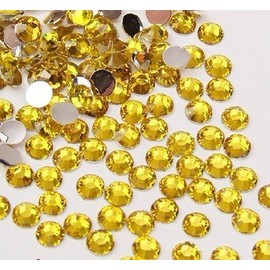 1000pcs Flat Back Rhinestones Round Brilliant 14 Cut 4mm - 16ss Yellow
