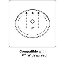 Kohler K-2699-8-0 Ceramic Drop-In oval Bathroom Sink, 21 x 21 x 9.75 inches, White