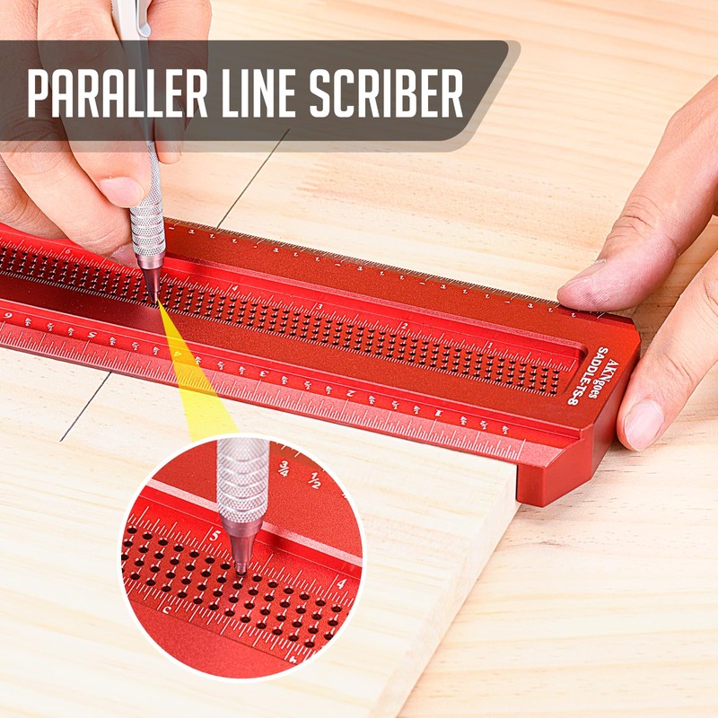 AKNgoes Woodworking Saddle T-Square Ruler 6in, T-Square for Carpenter Work,