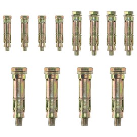 12-Piece Heavy Duty Expansion Bolts, Zinc-Plated Wall Anchor Bolt