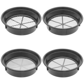 FindingKing Gold Mining Pan Classifier Set of 4 Black Pans 1/2", 1/4", 1/100", 1/12" Holes