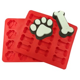 XL Dog Paw and Bone Mold Combo Pack - For Baking Paws and Bones - Silicone by MERRY BIRD