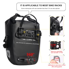 Rhinowalk - Alforja para bicicleta, impermeable, 7 l, con correa para el hombro, para turismo, ciclismo