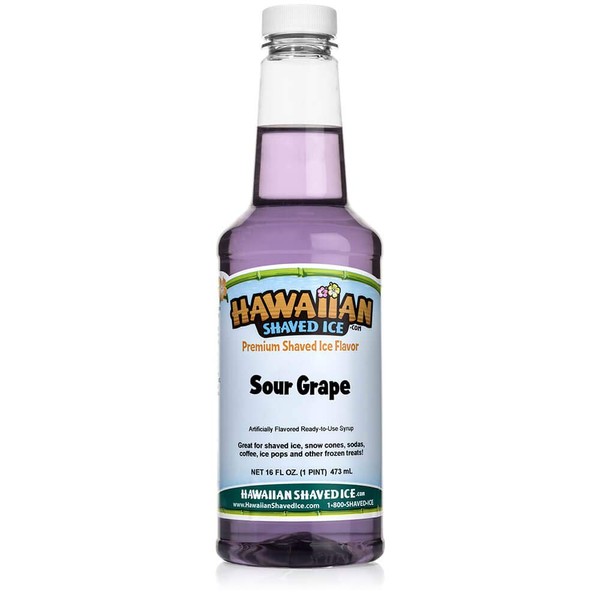 Hawaiian Shaved Ice Syrup, Sour Grape, Pint