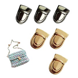 SURALIN 6 Pieces Closure Lock for Bag, Tuck Lock, Purse Push Lock Set, Purse Closure, Bag Closure for Crochet Bags