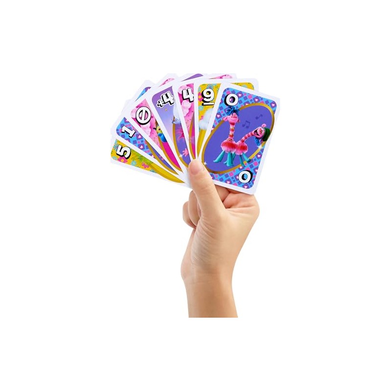 Mattel Games, UNO Juego de Cartas Trolls 3 para niños
