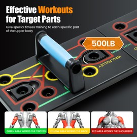 Tongdayi Push up Board, portable fitness equipment, home gym, pilates board, and 20 fitness accessories, including resistance bands and an ab wheel, for full-body workouts at home