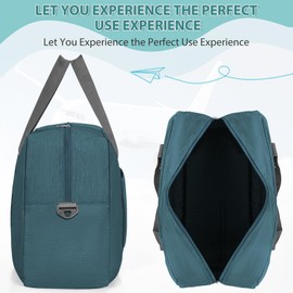 LASUK For Spirit Airlines Personal Item Bag 18x14x8, Foldable Travel Duffel Tote Carry on Luggage Duffle Weekend Overnight Bag for Women and Men (Navy Blue with Strap)