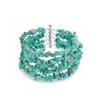 Statement Wide Gemstone Stabilized Blue Turquoise Chips Multi Strand Bracelet