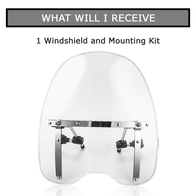 PSLER 18" x 16" Windshield Windscreen for 7/8" and 1"