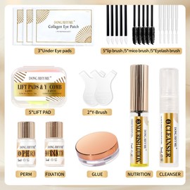 Lash Lift Kit - 2-in-1 Professional Brow Lamination Kit, Eyelash Perm Kit with Safe and Harmless Ingredients, Salon-Quality Eyelash Lift Kit Easy for Beginner Lash Perm Kit by DONG RHYME