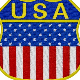 American Shield American Flag Embroidered Iron-On / Sewn On Patch