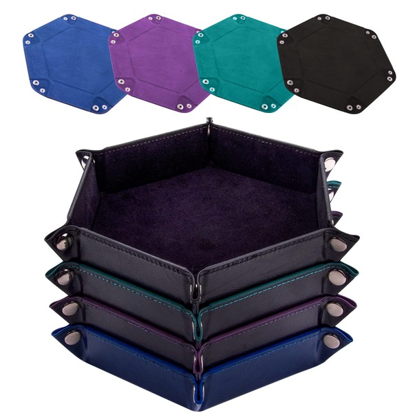 SIQUK Pack of 4 Dice Boards 4 Colour Leather and
