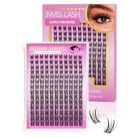 Kit De Extensiones De Pestañas Aphrodite Lash Clusters Wispy Natural De 8-18 Mm Con Rizo En C - Extensiones De Pestañas Postizas De Gran Tamaño, Pestañas Individuales Con Punta Y Banda Ancha