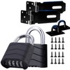 2 Set of Door Latch Hasp & Combination Padlock,4 Digit