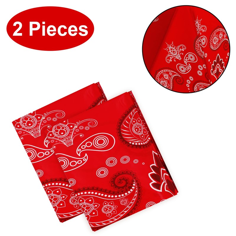 PHOGARY 2 Pieces Western Party Tablecloth, Bandana Western Cowboy Themed