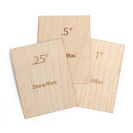 StewMac Guitar Neck Shims for Bolt-on Necks, Made of Solid Maple, Blank, Set of 3