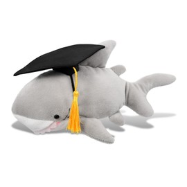DolliBu Shark Graduation Plush with Gown and Cap with Tassel Outfit - 10 Inches